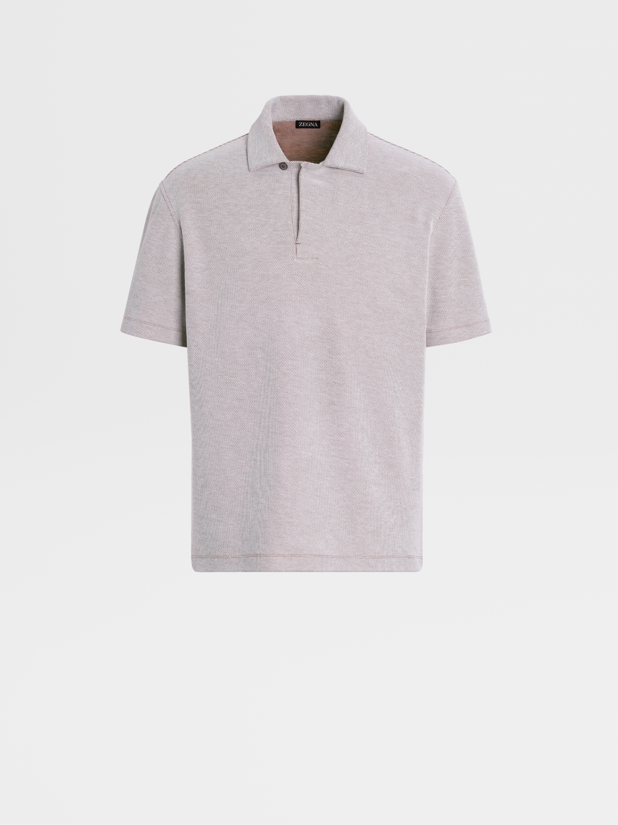 橙色配白色棉质短袖 Polo 衫